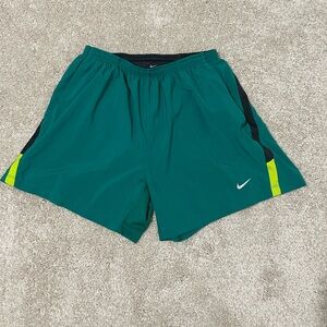 Nike Men's Teal and Black Athletic Shorts
